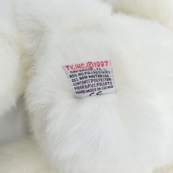 1997 TYChristmas White Teddy Bear Stuffed Animal Plush Holiday Romeo VTG Plush - Picture 5 of 6